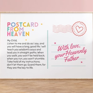 Provérbios para crianças Arte de parede Versículos bíblicos coloridos para crianças Arte de parede Decoração de sala de aula cristã Arte de parede de catecismo para crianças Cartão postal do ministério