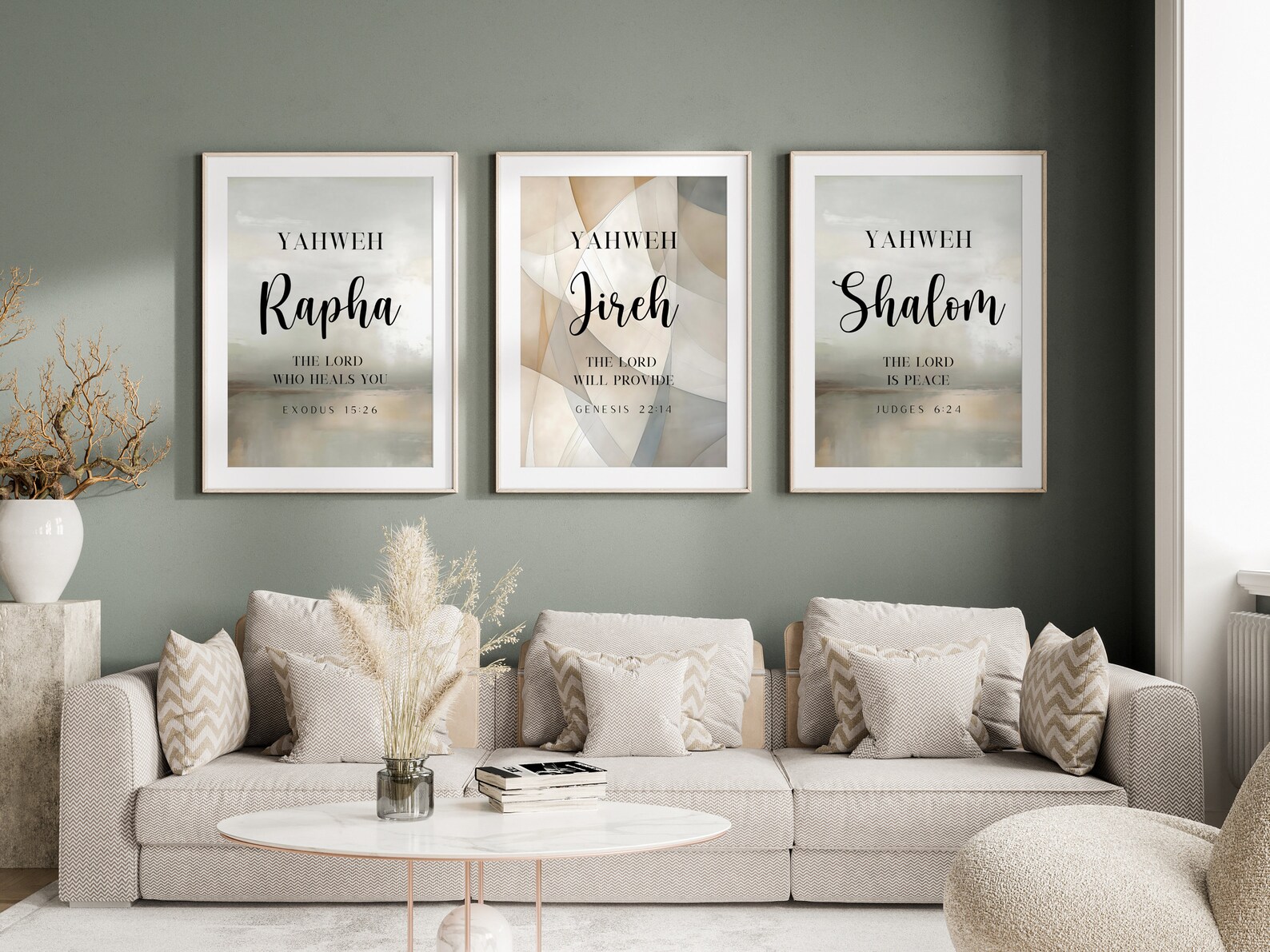 Hebrew Names of God Wall Art Print Bible Verse Modern Christian Art ...
