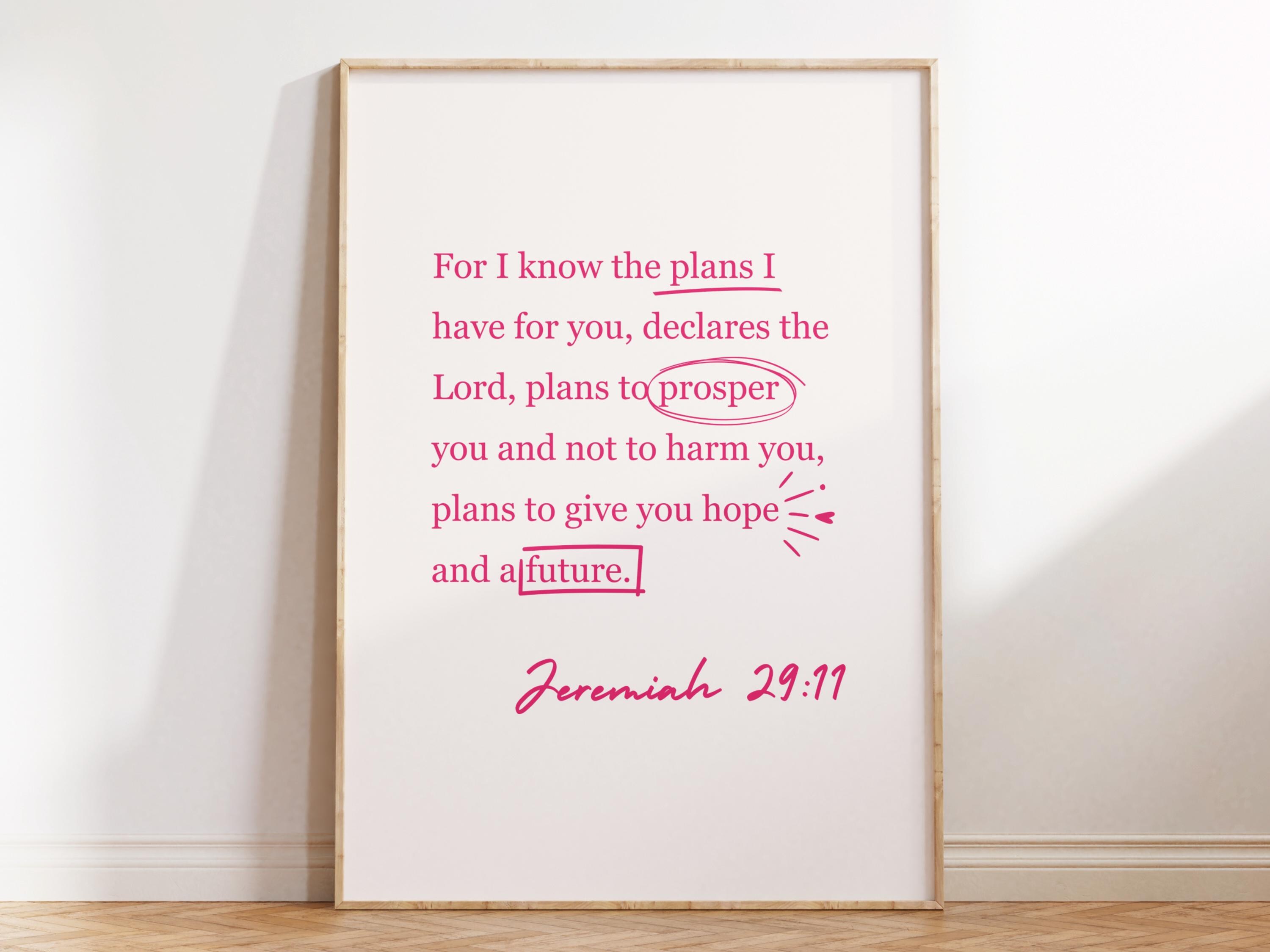 Jeremiah 29 11 Wall Art Printable Pink Girly Christian Wall Art ...
