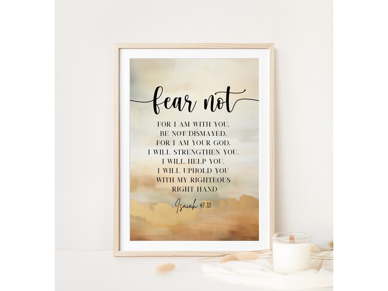 Isaiah 41 10 Bible Verse Wall Art Christian Artwork Minimalist Large ...