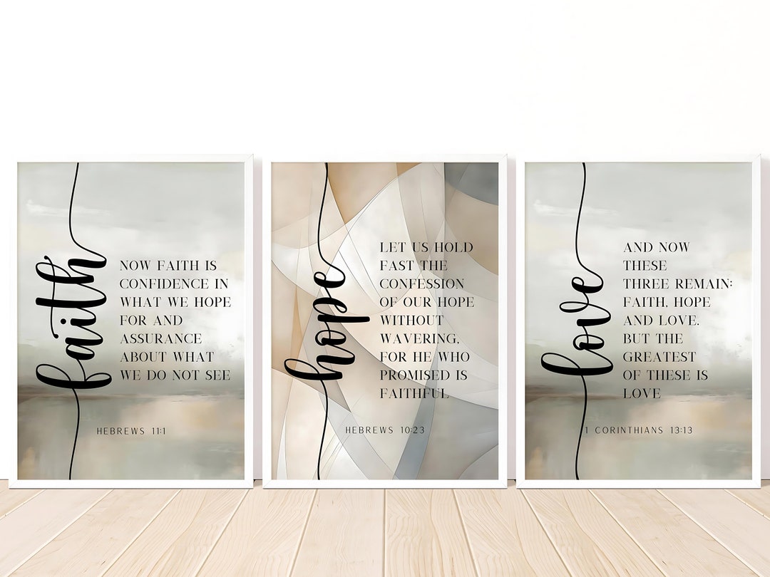 Faith Hope Love Wall Art 1 Corinthians 13 13 Bible Verse Wall Art ...
