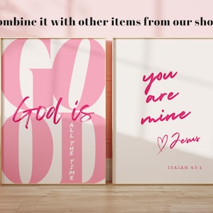 Pink Girly Christian Wall Art God is Good All the Time Print Aesthetic ...