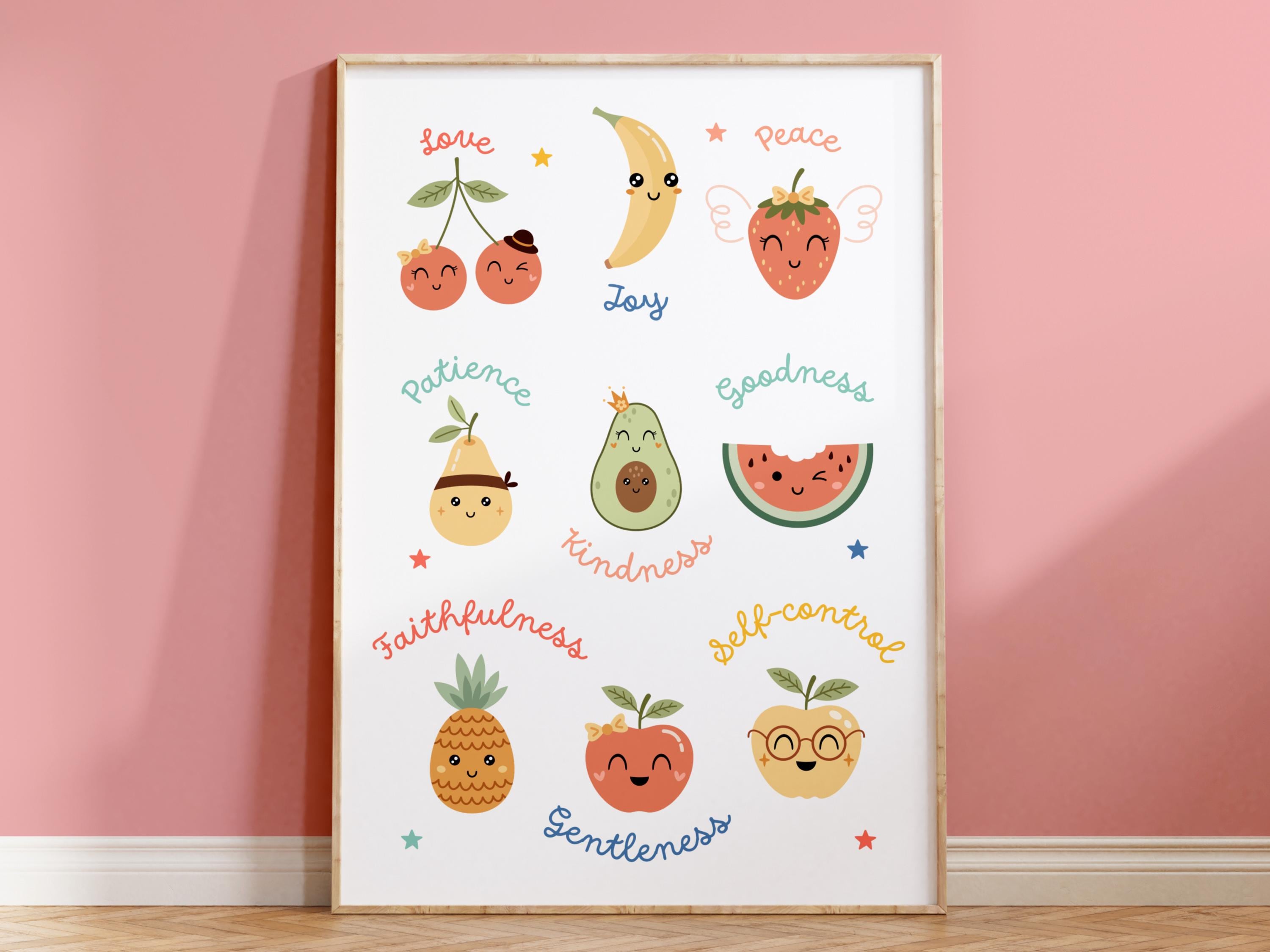 Fruits of the Spirit Wall Art for Kids Ministry Decor Colorful Children ...