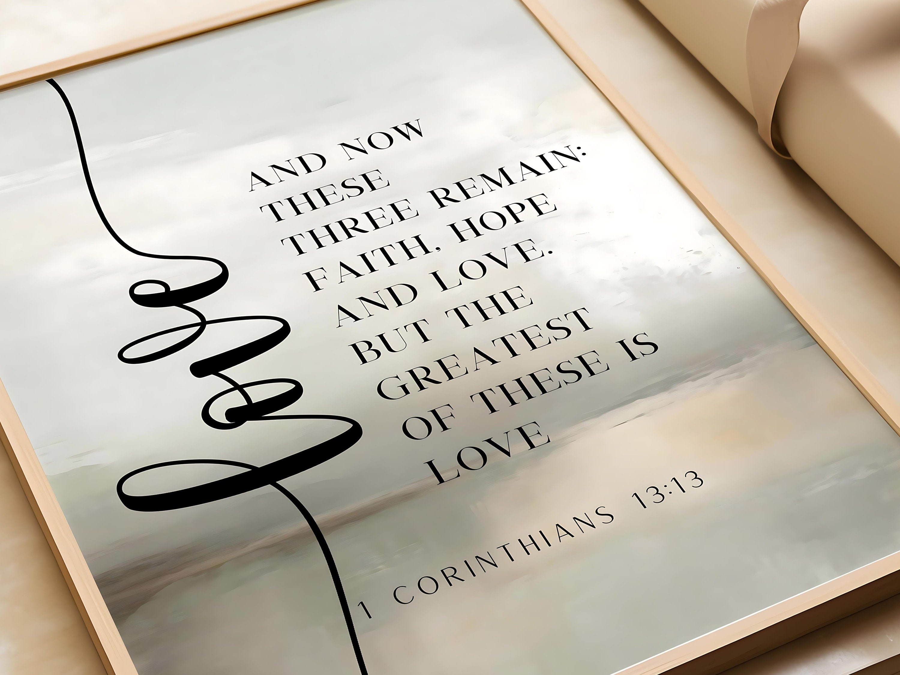 Faith Hope Love Wall Art 1 Corinthians 13 13 Bible Verse Wall Art ...