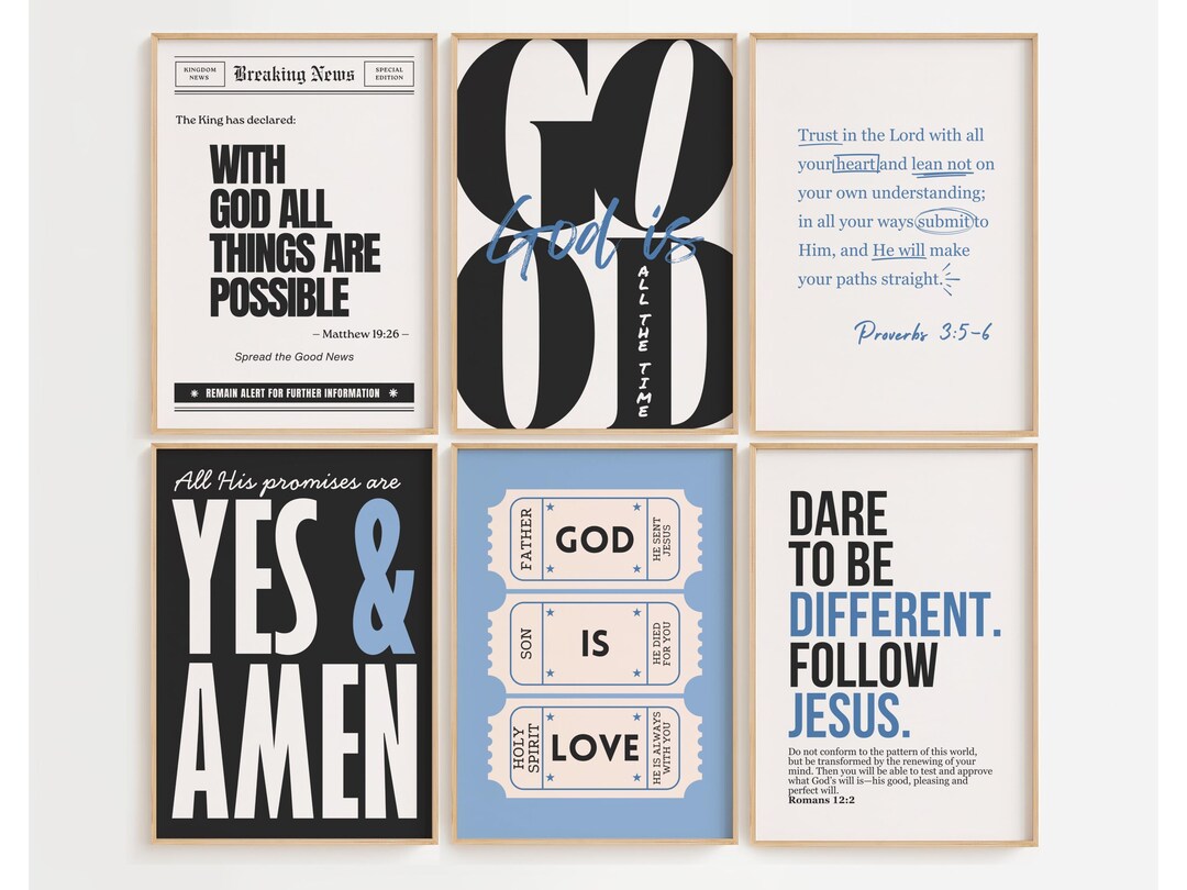 Trendy Christian Wall Art Bundle God is Good All the Time Christian ...