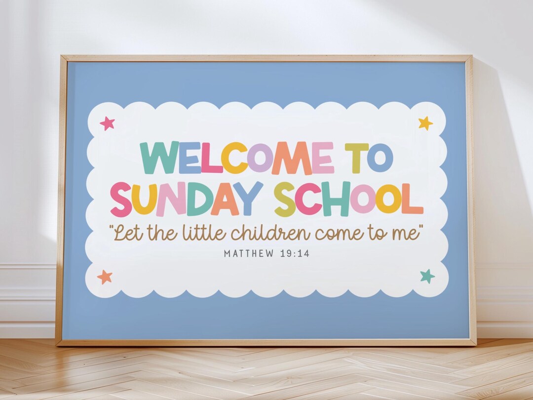 Welcome to Sunday School Wall Art for Kids Ministry Decor Sunday School ...