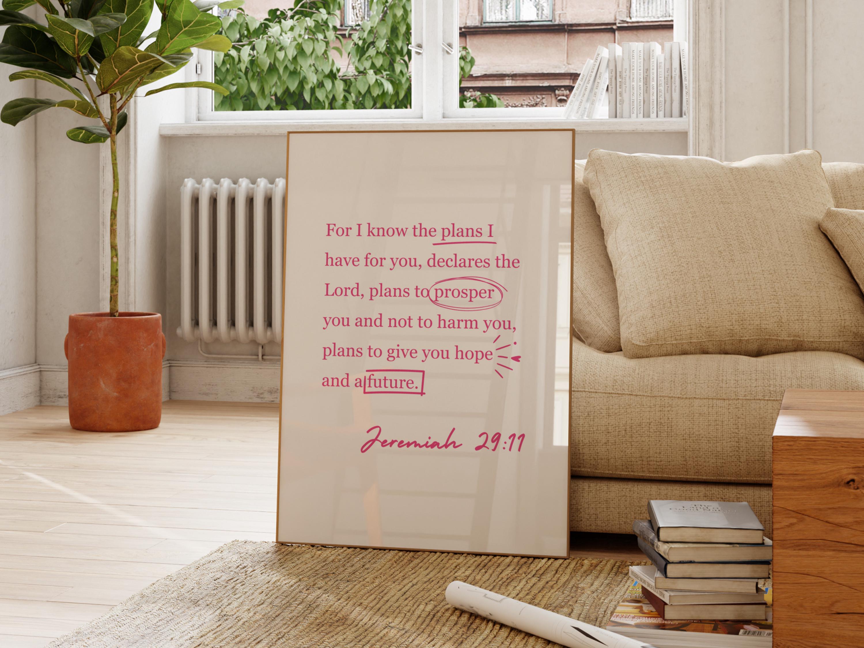 Jeremiah 29 11 Wall Art Printable Pink Girly Christian Wall Art ...