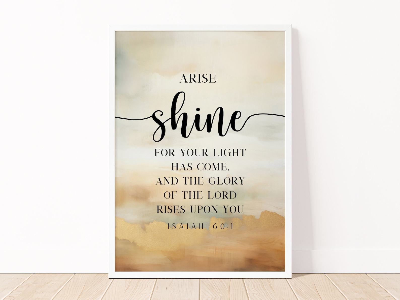Arise and Shine Bible Verse Wall Art Christian Artwork Minimalist Large ...