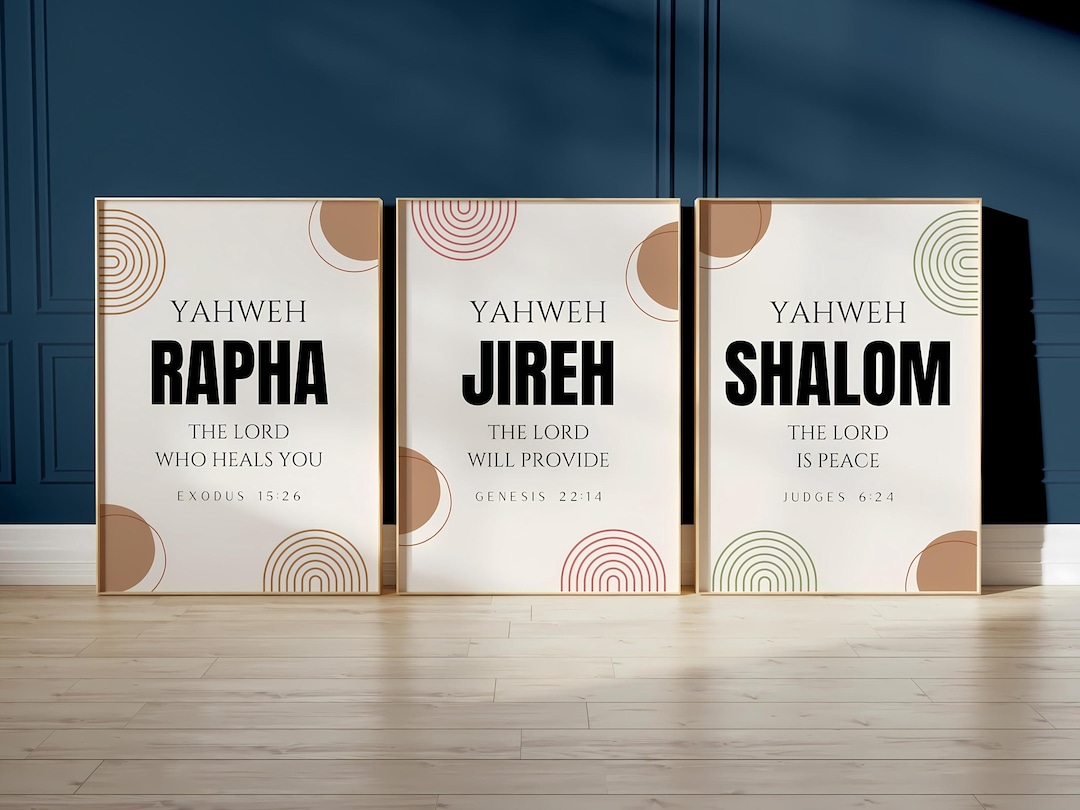 Hebrew Names of God Wall Art Printable Poster Bible Verse Modern ...