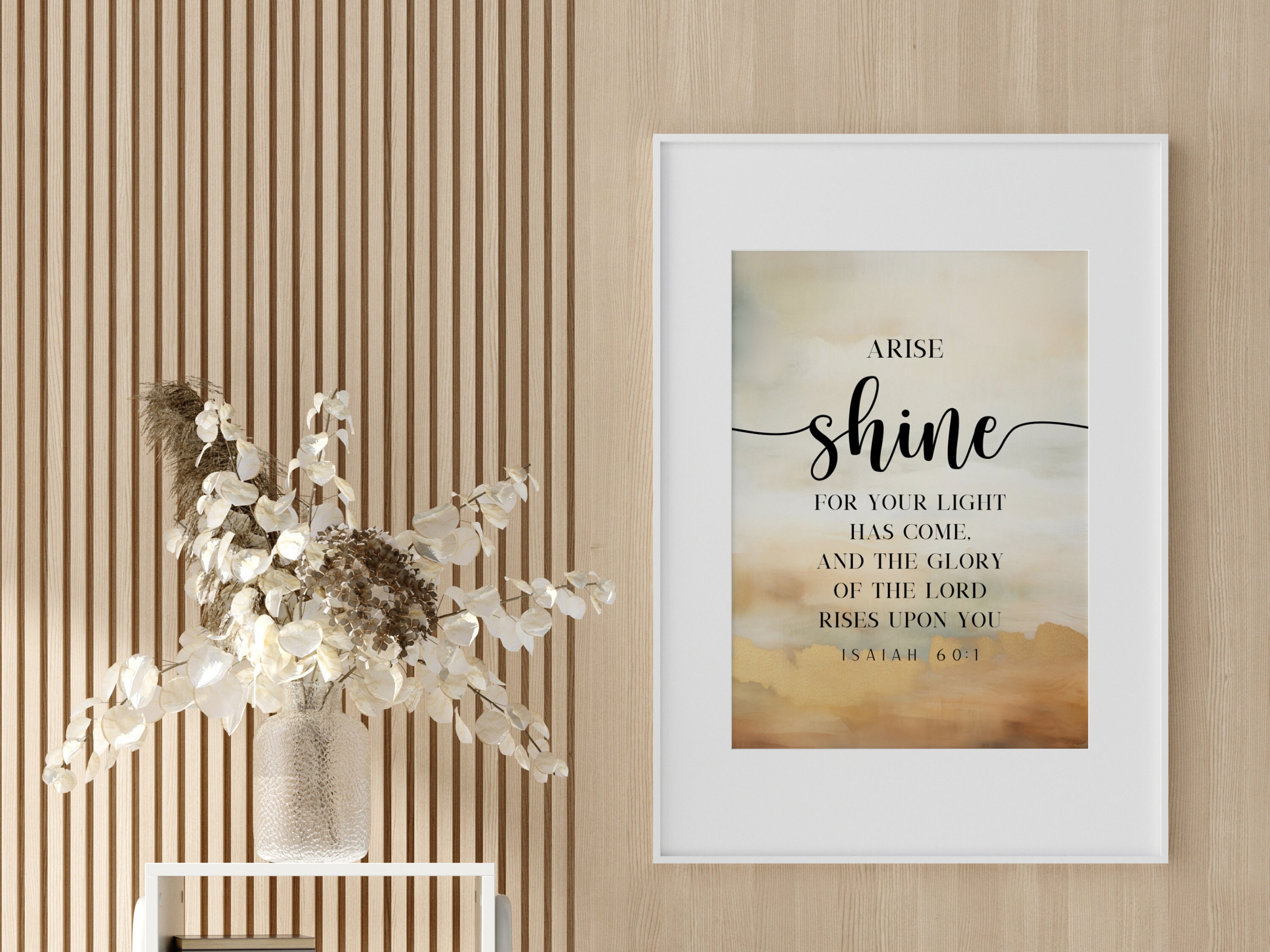 Arise and Shine Bible Verse Wall Art Christian Artwork Minimalist Large ...