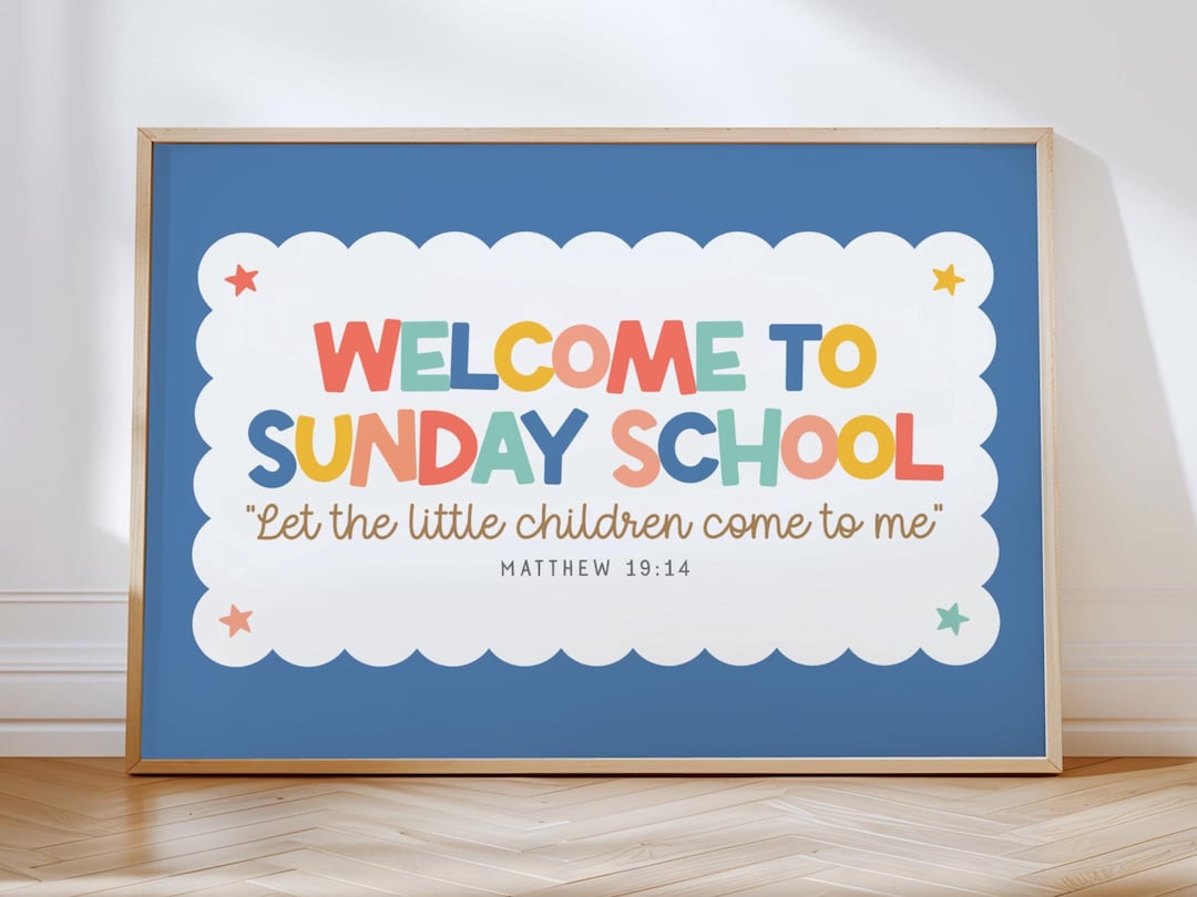 Welcome to Sunday School Wall Art for Kids Ministry Decor Sunday School ...