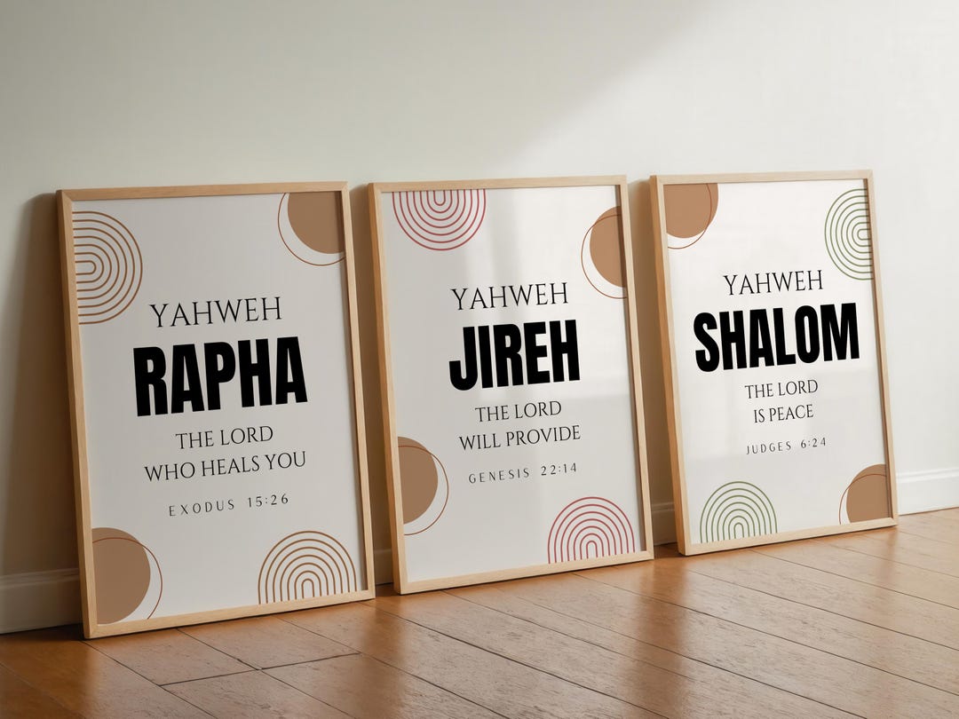 Hebrew Names of God Wall Art Printable Poster Bible Verse Modern ...