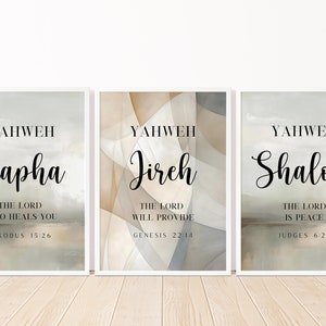 Hebrew Names of God Wall Art Print Bible Verse Modern Christian Art ...