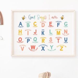 God Says I Am Affirmation for Kids Christian Alphabet Affirmation Bible ...