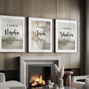 Hebrew Names of God Wall Art Print Bible Verse Modern Christian Art ...