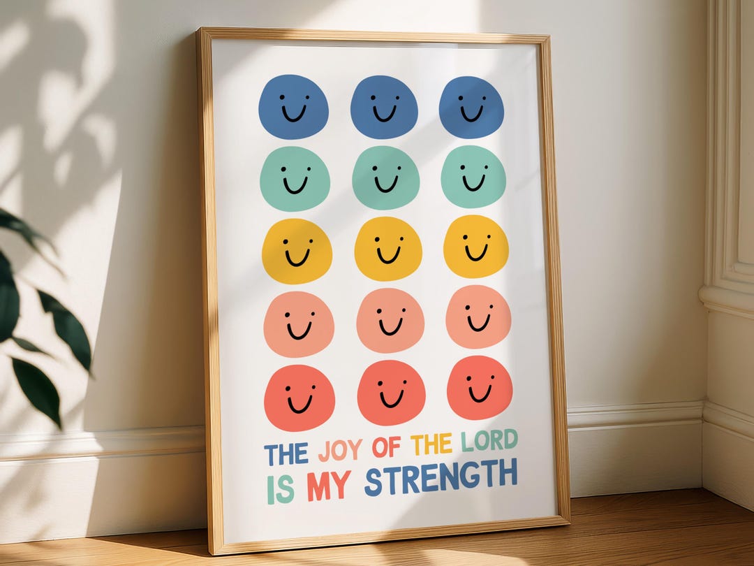 The Joy of the Lord is My Strength Poster Retro Smiley Face Poster ...