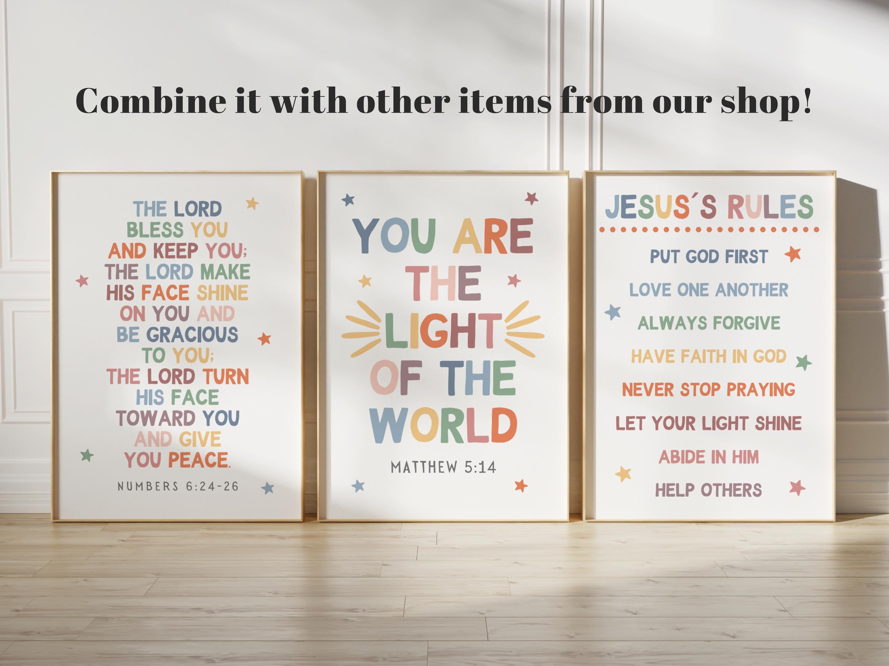 You Are the Light of the World Printable Colorful Children Bible Verse ...