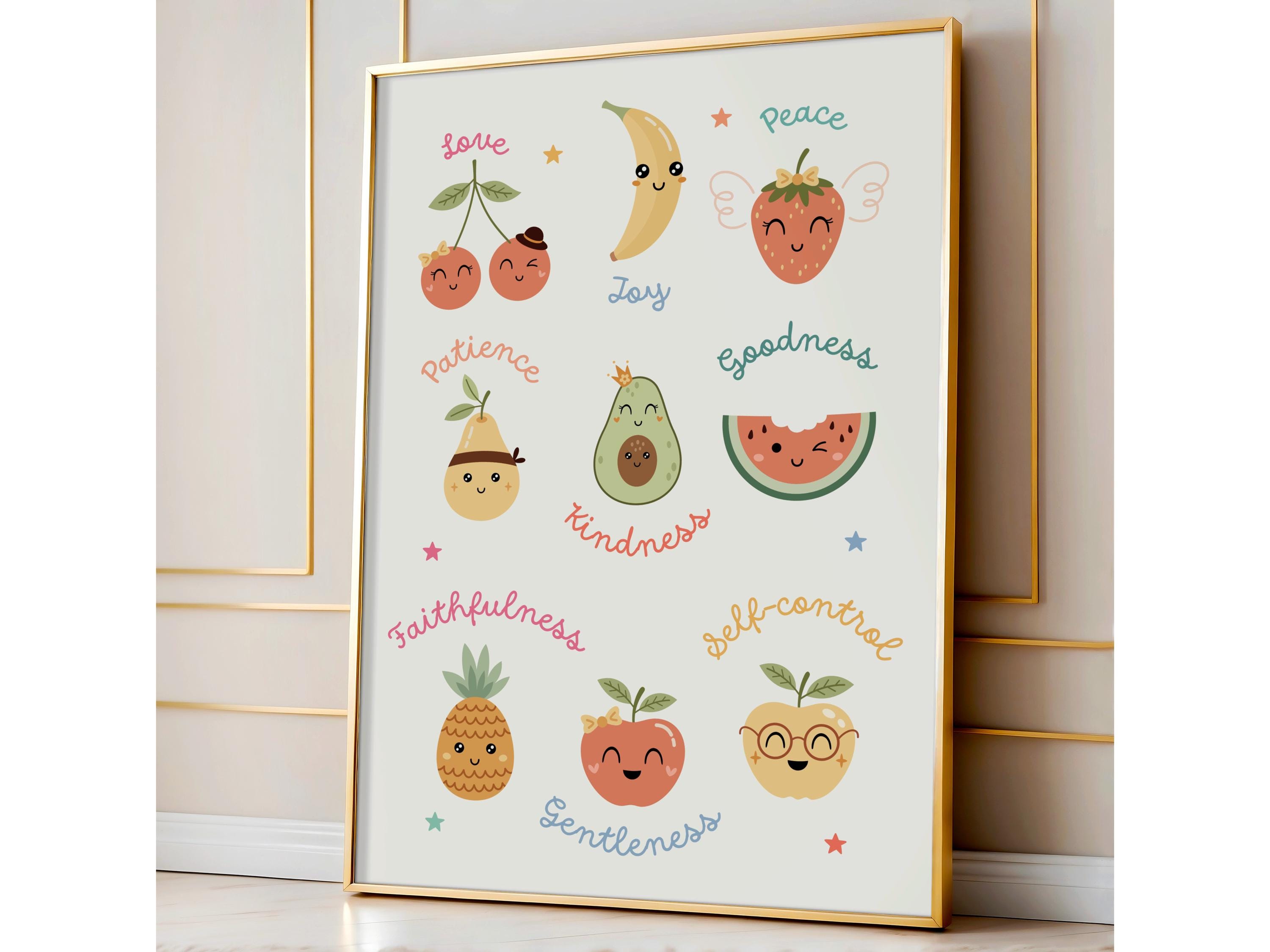 Fruits of the Spirit Wall Art for Kids Ministry Decor Colorful Children ...
