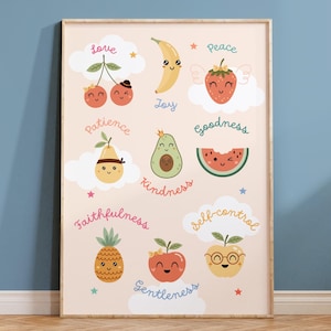 Fruits of the Spirit Wall Art for Kids Ministry Decor Colorful Children ...