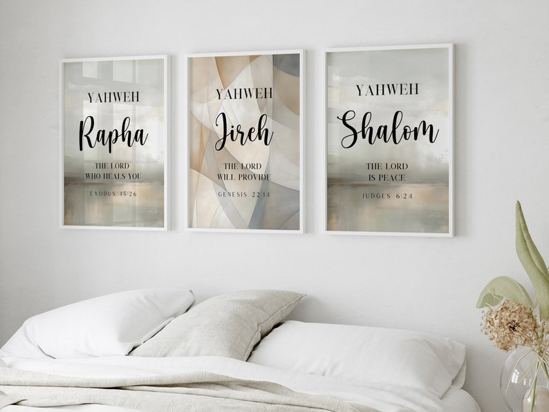 Hebrew Names of God Wall Art Print Bible Verse Modern Christian Art ...