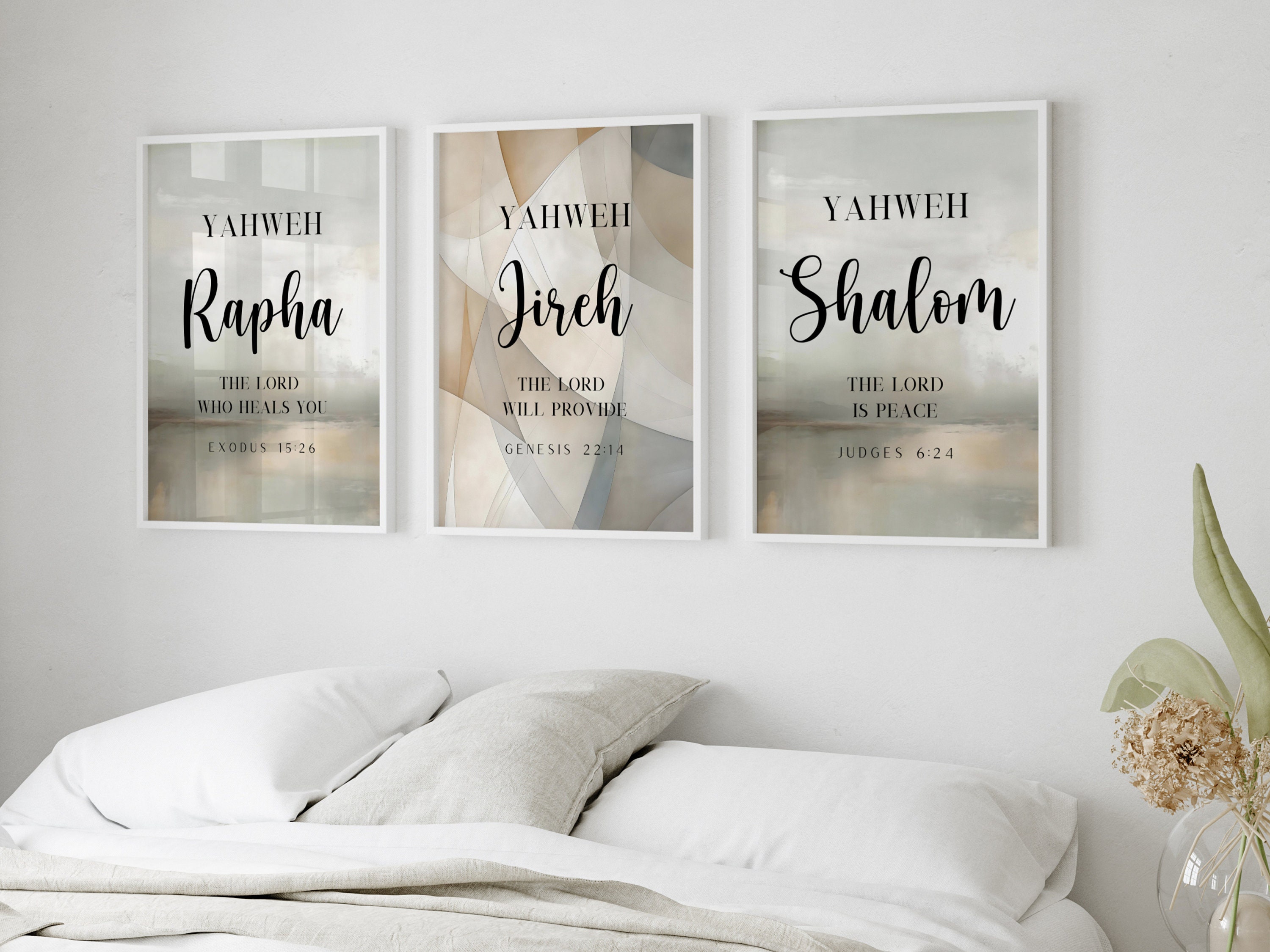Hebrew Names of God Wall Art Print Bible Verse Modern Christian Art ...