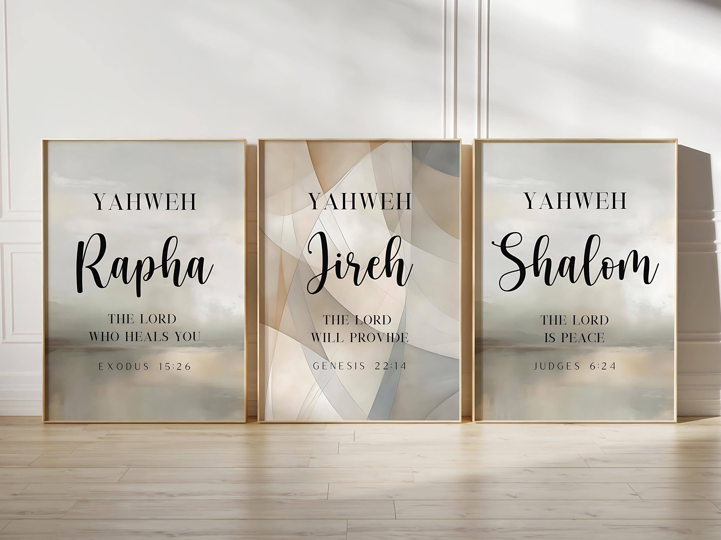 Hebrew Names Of God Wall Art Print Bible Verse Modern Christian Art Large Scripture Wall Art Home Decor Religious Art Yahweh Wall Art Decor