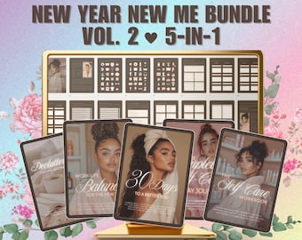New Year Self-Care Ebooks Bundle: Canva Templates with PLR MRR (Digital Products)