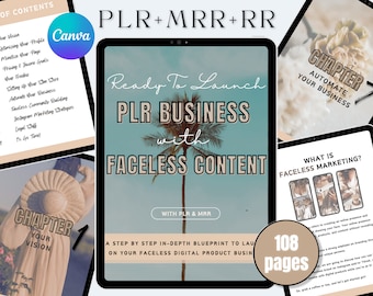 Faceless Marketing Ebook Canva Template: PLR MRR Resell Rights (Digital Download)