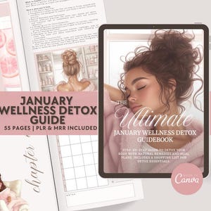Wellness Detox Workbook: 55-Page Canva Template (PLR & MRR)