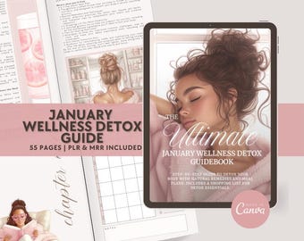 Wellness Detox Workbook: 55-Page Canva Template (PLR & MRR)