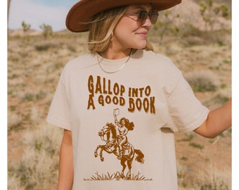 Bookish Cowgirl Shirt Cowboy Romance Reader Club Western Book Lover Shirt Country Bookish Tee Bookish Gift For Her Country Girl Reader