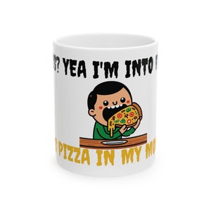 Lustige Fitness Pizza-Liebhaber Keramik Tasse