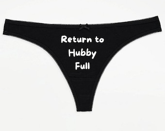Return To Hubby Full Thong - Hotwife Cuckold Swinger - Sexy Black Lingerie