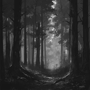 24 Mystic Dark Forest clipart, Enchanted Woodland Art, digitale download, natuur illustratie, PNG aquarel bos clipart, kaarten maken