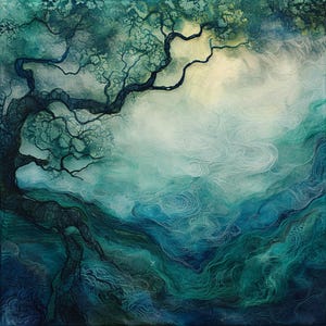 Mystische Baum Clipart, Natur inspirierte Kunst, digitaler Download, Fantasy Wald Clipart, ätherische Landschaft, druckbare Wandkunst, Kartenherstellung
