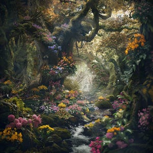 24 imágenes prediseñadas de bosque encantado, descarga digital de escena de bosque mágico, decoración del hogar, arte de pared, impresión PNG, imágenes prediseñadas de bosque de acuarela, fabricación de tarjetas