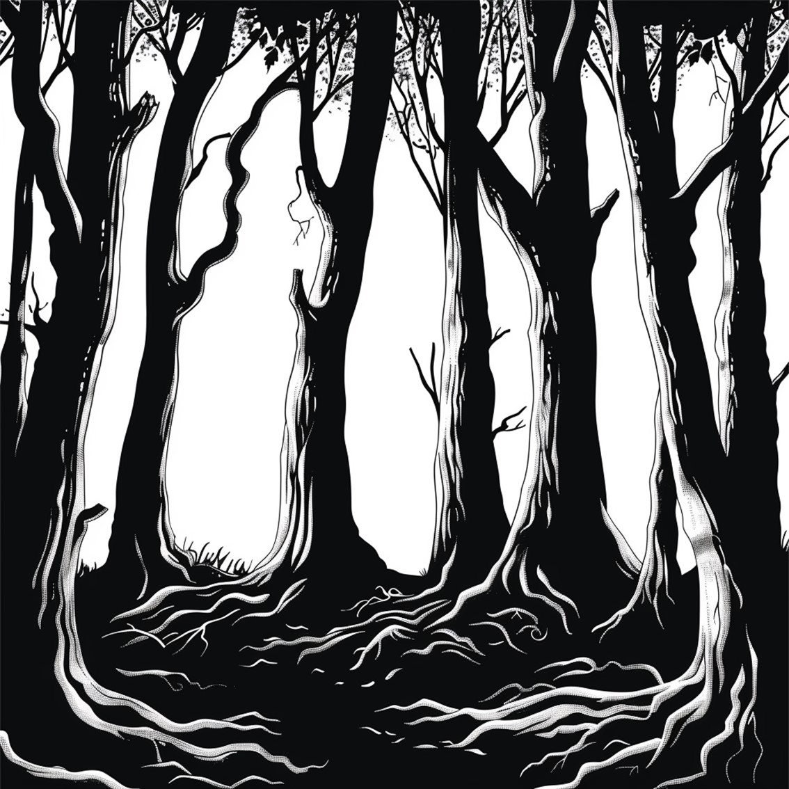 24 Enchanted Forest Silhouette Clipart Mystical Woodland Trees Art Il Fullxfull.6037557784 Mpdx