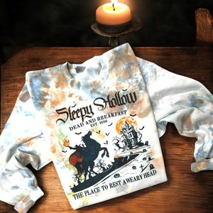 Sleepy Hollow Sweatshirt, Dark Academia, Headless Horseman, Booktok Merch, Ichabid Crane, Halloween Shirt, Spooky Tye Dye