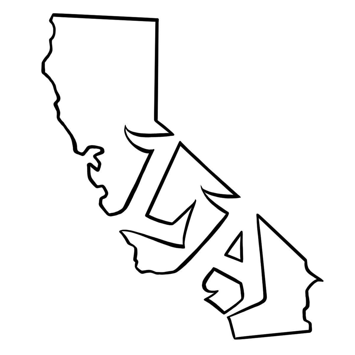 California Tattoo Outline - Simple & Bold