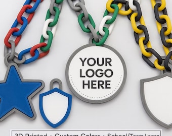 Custom Hype Chain – Team Spirit Necklace | Your team/logo and colors | Personalized Team Pride Gift for Fans & Students