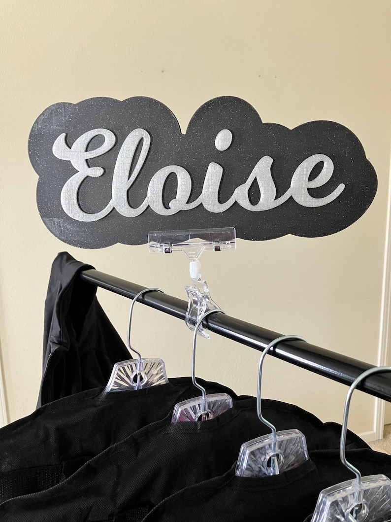 Pageant Racks Personalized Garment Rack Name Sign | Custom Pageant Rack Topper ...