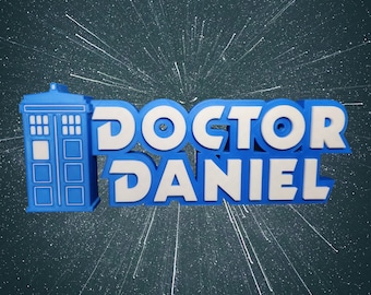 Personalized Doctor Who Nameplate - 3D Printed Custom Decoration -  Tardis Name Sign - Sci-fi Decoration
