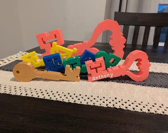 Haunted Mansion Key Decor – Spooky Game-Inspired Wall Sign or Desk Nameplate – Custom Name Key – Cosplay Prop – 3D Printed Luigi Cosplay