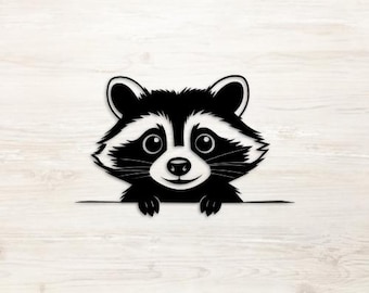 Peeking Raccoon vinyl decal