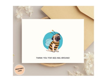 Printable Thank you Card Funny Thank You Card Funny Pun Thank You Card Thank You Card Bulldog Card Cute Pun Card Digital Download