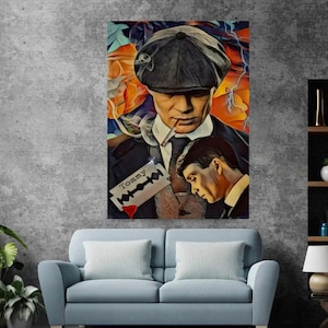 British Gangster Artwork, Retro Art, Classic Movie Poster, Gangster Wall Art, Famous Gangster Art