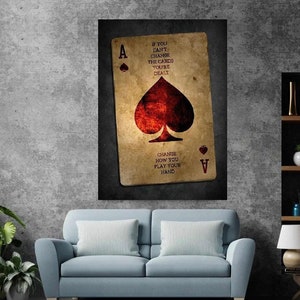 As pik poker plakat karty do gry sztuka płótno malarstwo wydruk obraz salon wystrój domu