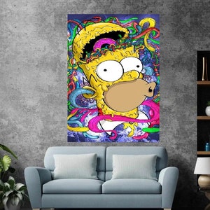 The Simpsons, Disney Homer Simpson, Simpsons,  Homer cartoon funny wallpaper wall art canvas posters prints painting pictures  bedroom decor