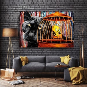 Tshirty Tiger Wand Leinwand Kunst, Abstrakte Straße Graffiti Kunst, Modernes Wohndekor Kunst, Leinwand Haus Geschenk, Tshirty Tiger Leinwand, Graffiti-Wanddekor