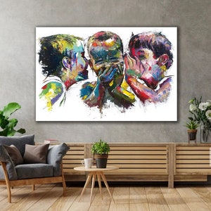 Lächelnde Kinder,Geschwister Wandkunst,Geschenke für Mutter,Freundschaft,Bunte Nähe Leinwand Gemälde,Geschwister Farbdruck,Farbkind Malerei